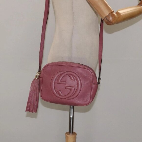 GUCCI Shoulder Bag Leather Pink Gold 308364 - Picture 13 of 15